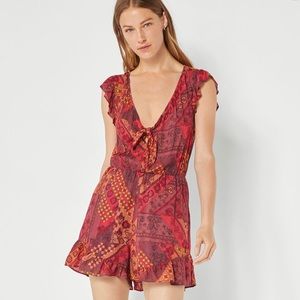 BCBGMAXAZRIA Patchwork Romper